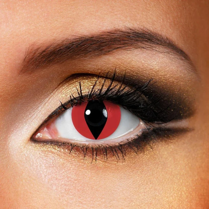 Cosplay Cat Eyes Red Colored Contact Lenses - Roseibase