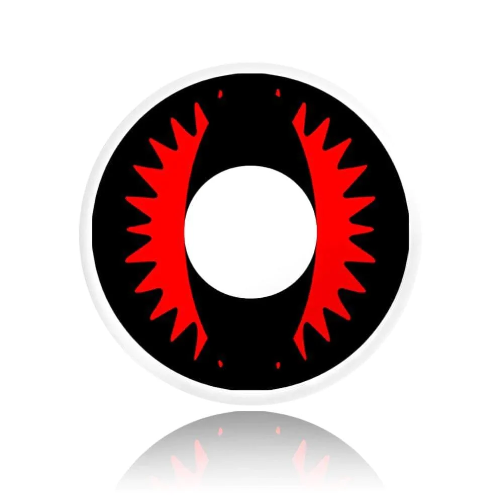 Cosplay Cat Eye Lash Red Colored Contact Lenses - Roseibase