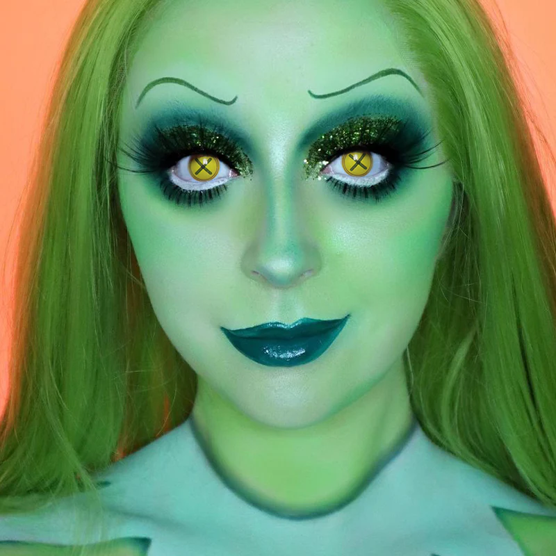 Halloween ButtonEyeGreen Colored Contact Lenses - Roseibase