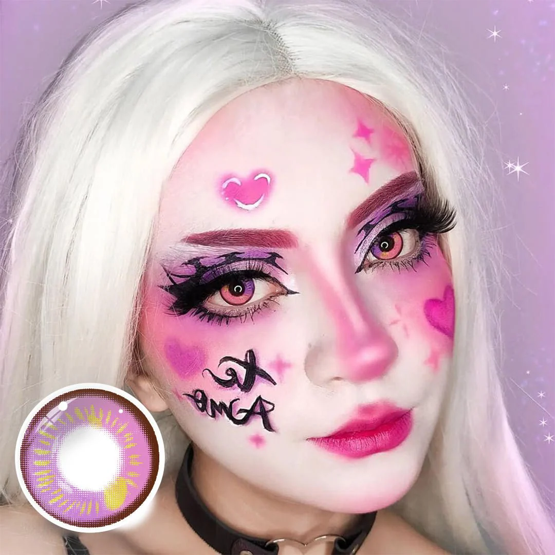 Cosplay Anime Purple Prescription Contact Lenses - Roseibase