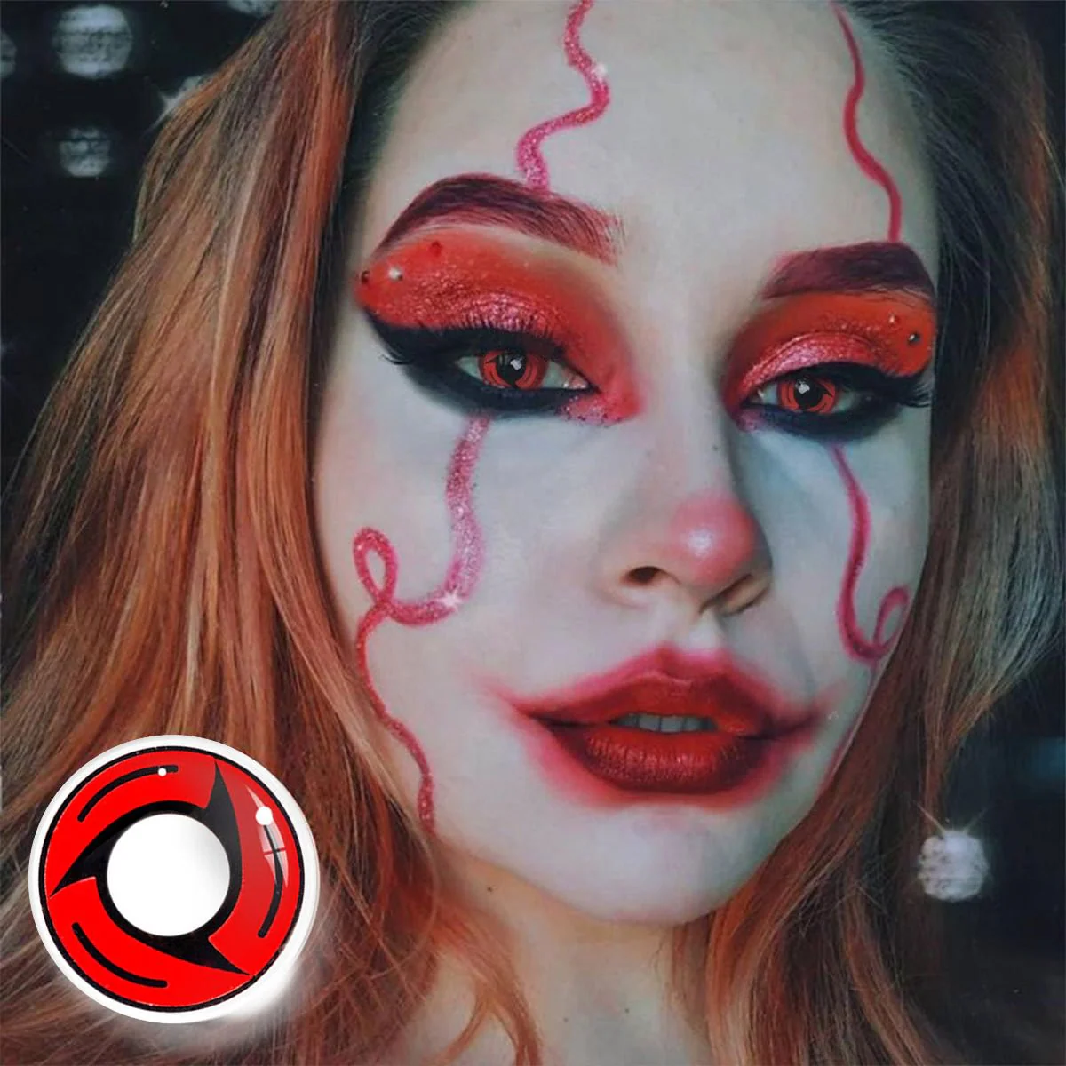 Cosplay Sharingan Bladed Red Colored Contact Lenses - Roseibase