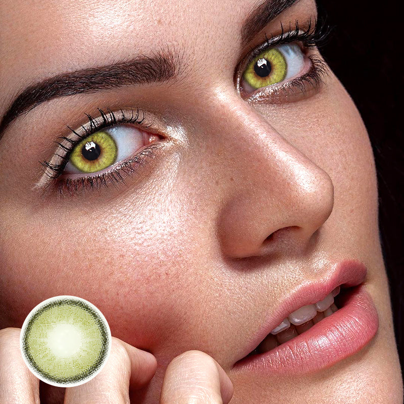 Astrea Oli Green Prescription Colored Contact Lenses - Roseibase