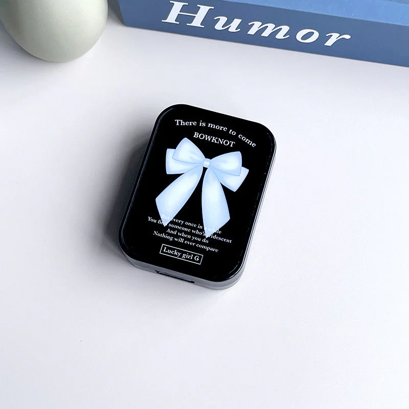 Minimalist Bowknot Colored Contact Lens Case - Roseibase