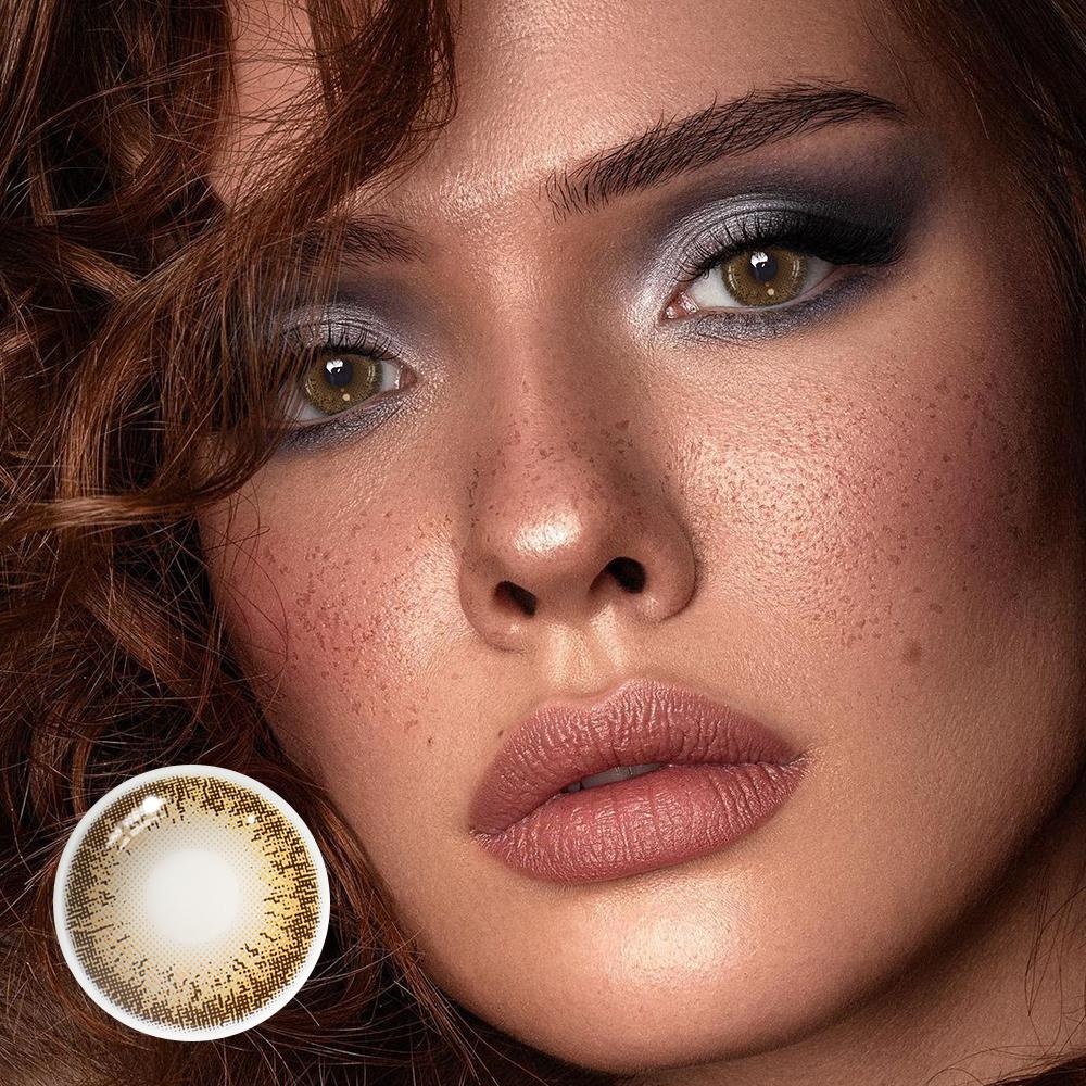 Cinnabar Brown Colored Contact Lenses - Roseibase