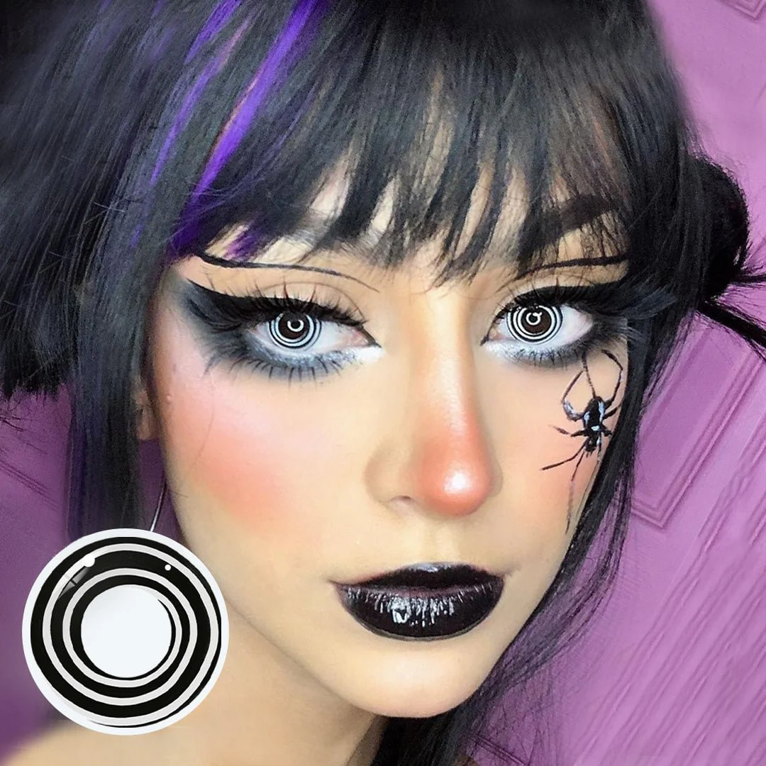 Cosplay Black&White Spiral Colored Contact Lenses - Roseibase