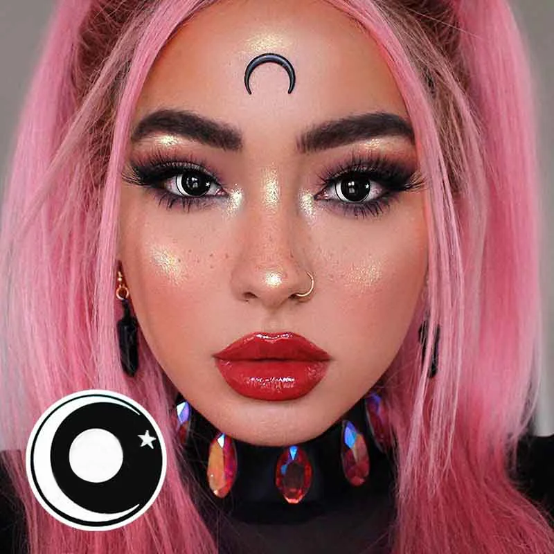 Halloween Moon star-White Contact Lenses - Roseibase