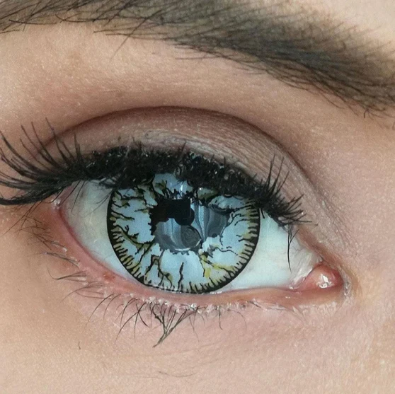 Cosplay Grey crack Gray  Colored Contact Lenses - Roseibase