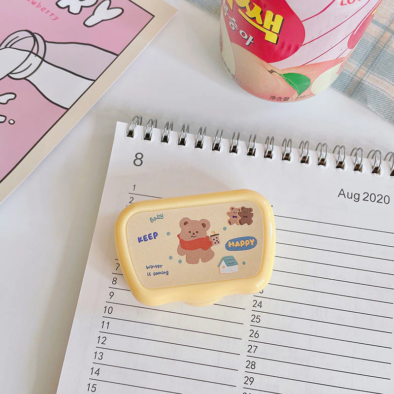 Cute Bear Colored Contact Lens Case - Roseibase