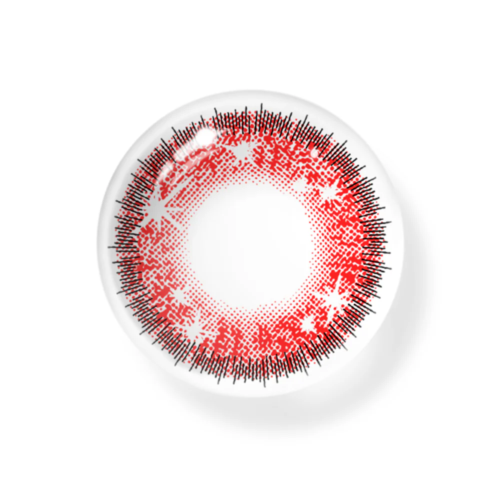 Cosplay Star Eyes Red Colored Contact Lenses - Roseibase