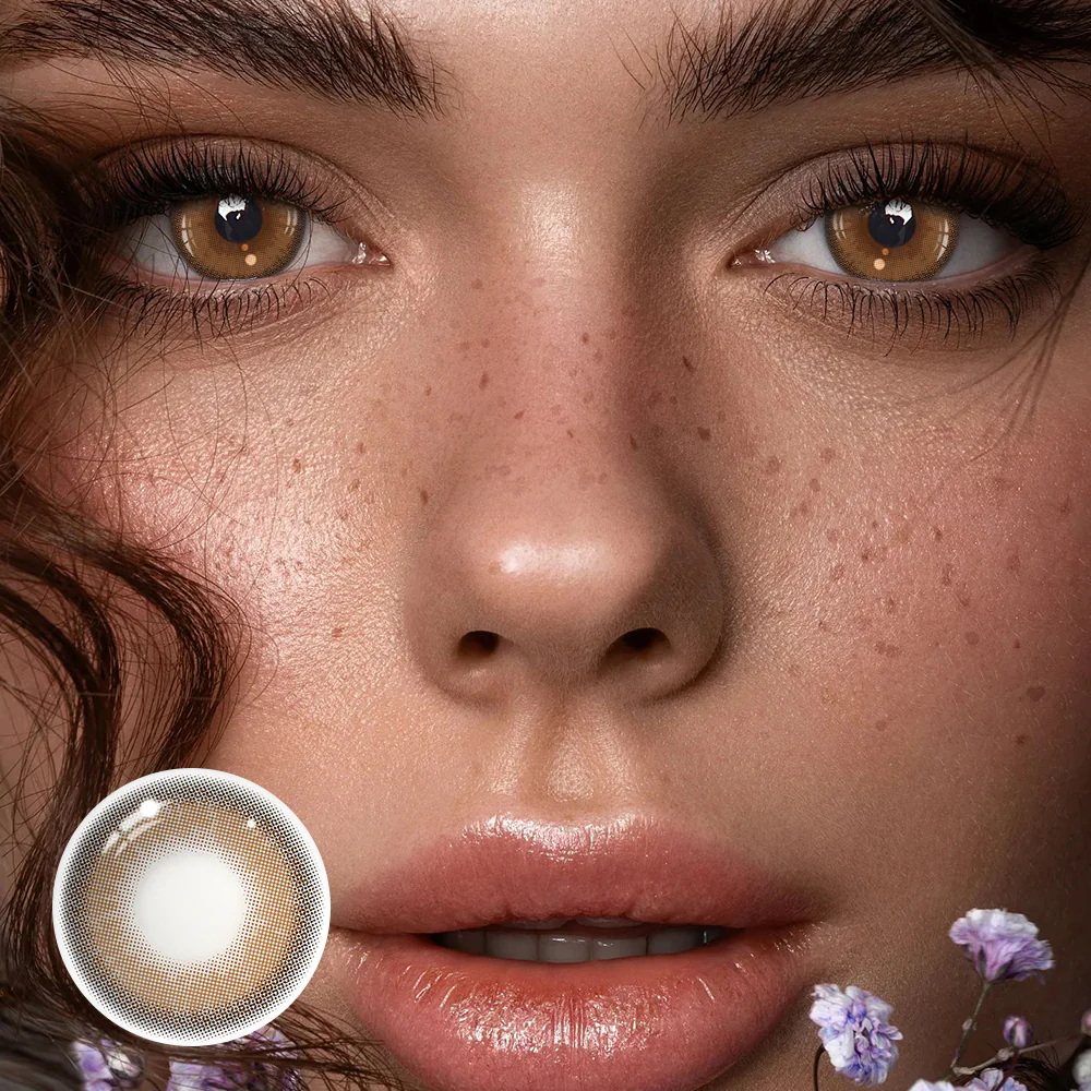 Adelina Coffee Prescription Colored Contact Lenses - Roseibase
