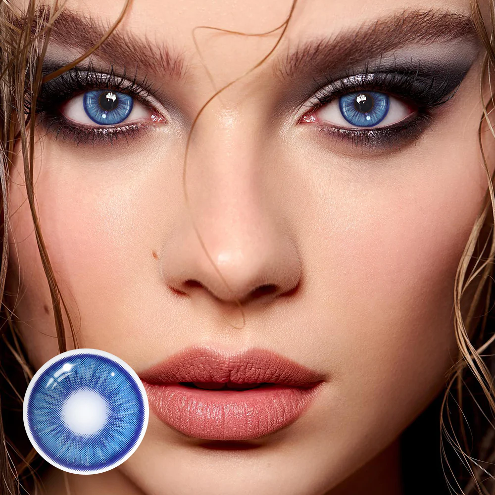 Amaretto Blue Prescription Colored Contact Lenses - Roseibase