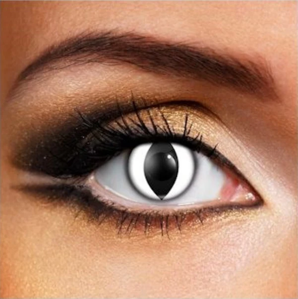 Halloween White Cat Eye Colored Contact Lenses - Roseibase