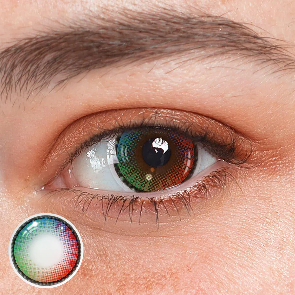 Cosplay Rainbow Kaleidoscope Colored Contact Lenses - Roseibase