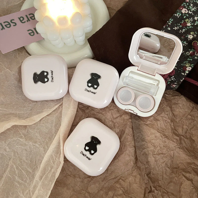 Milk Tea Bear Colored Contact Lens Case - Roseibase