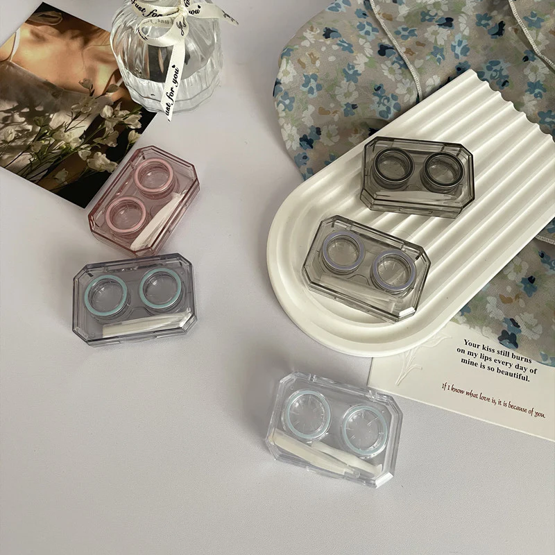 Ins Mini Simple Colored Contact Lens Case - Roseibase
