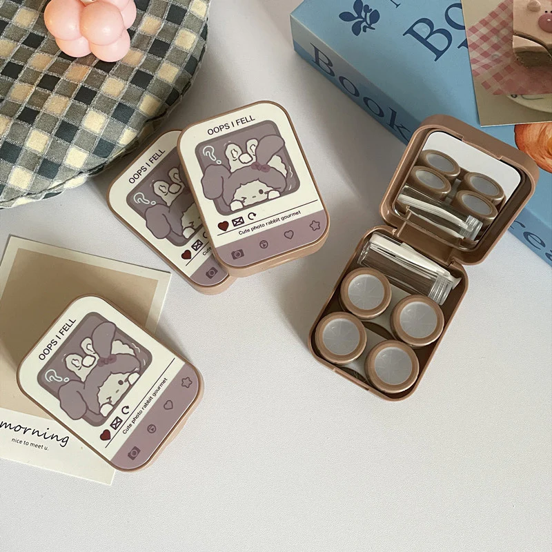 INS Niche Cute Illustration Colored Contact Lens Case - Roseibase