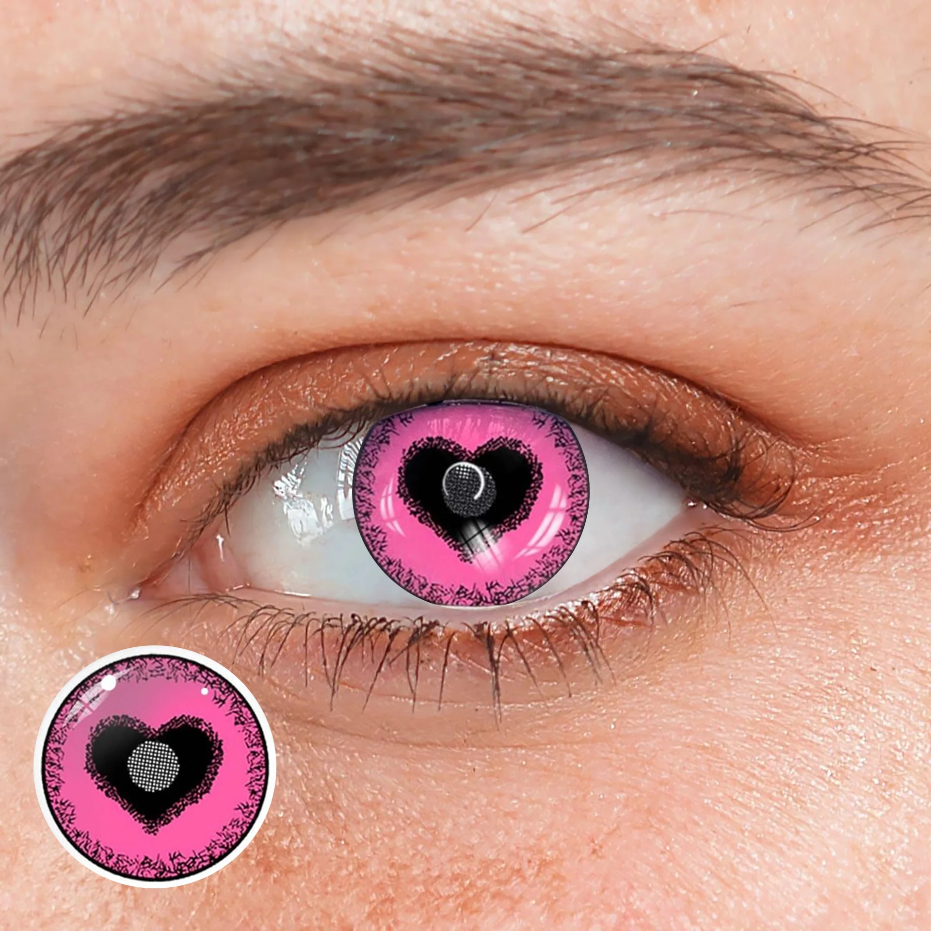 Halloween Starry Sky Anime Yandere Pink Colored Contact Lenses - Roseibase