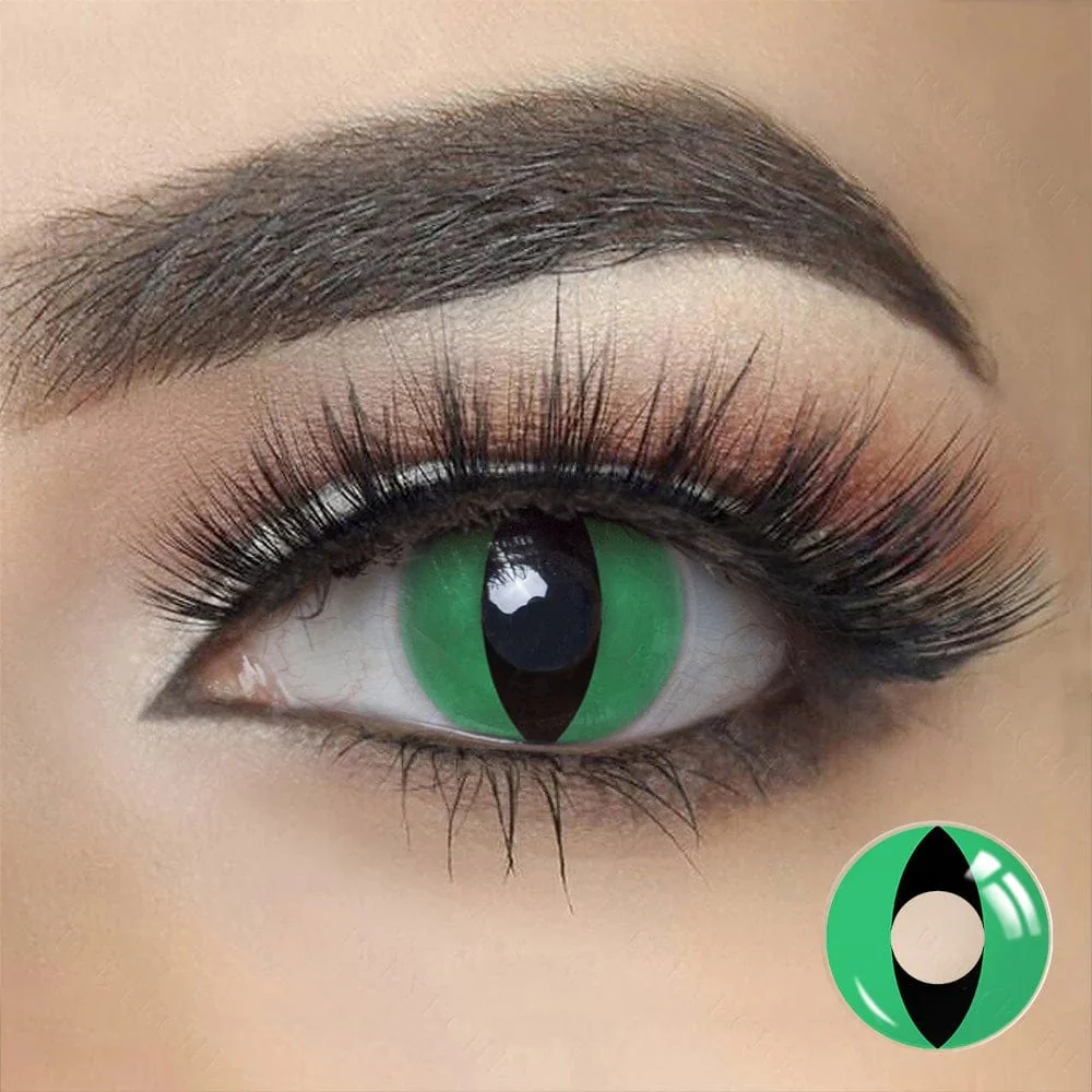 Cosplay Cat Eye Green Colored Contact Lenses - Roseibase