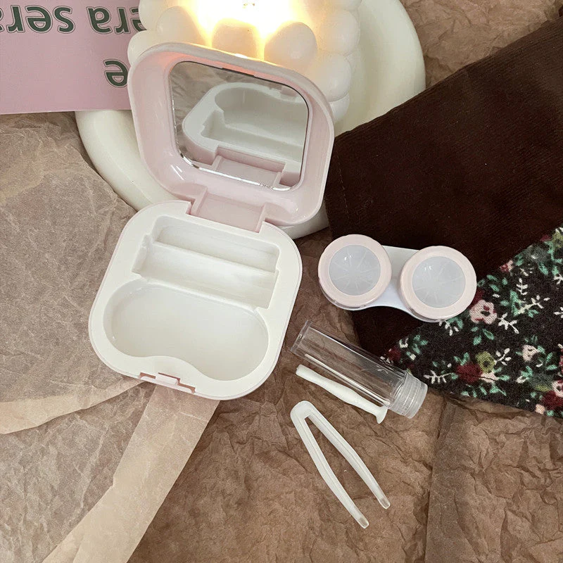 Milk Tea Bear Colored Contact Lens Case - Roseibase