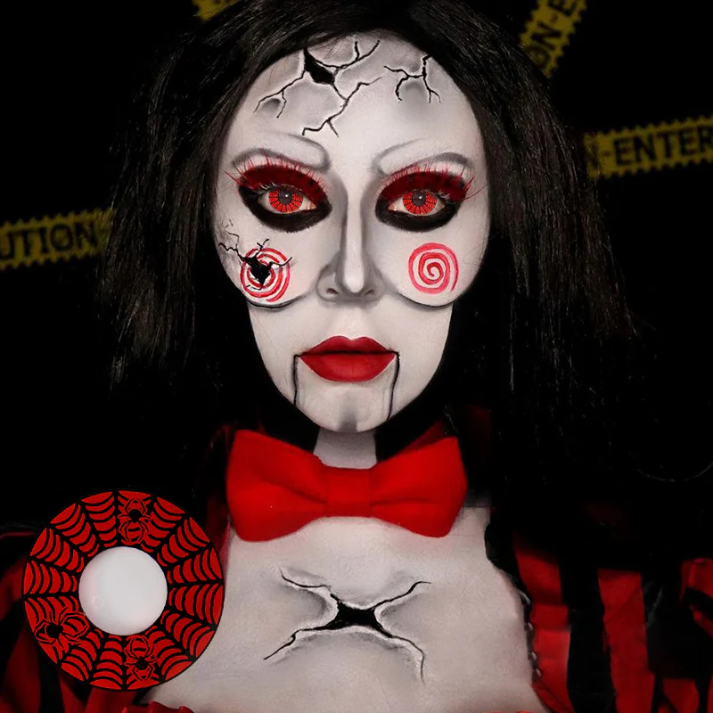 Halloween SpiderWeb Black Colored Contact Lenses - Roseibase