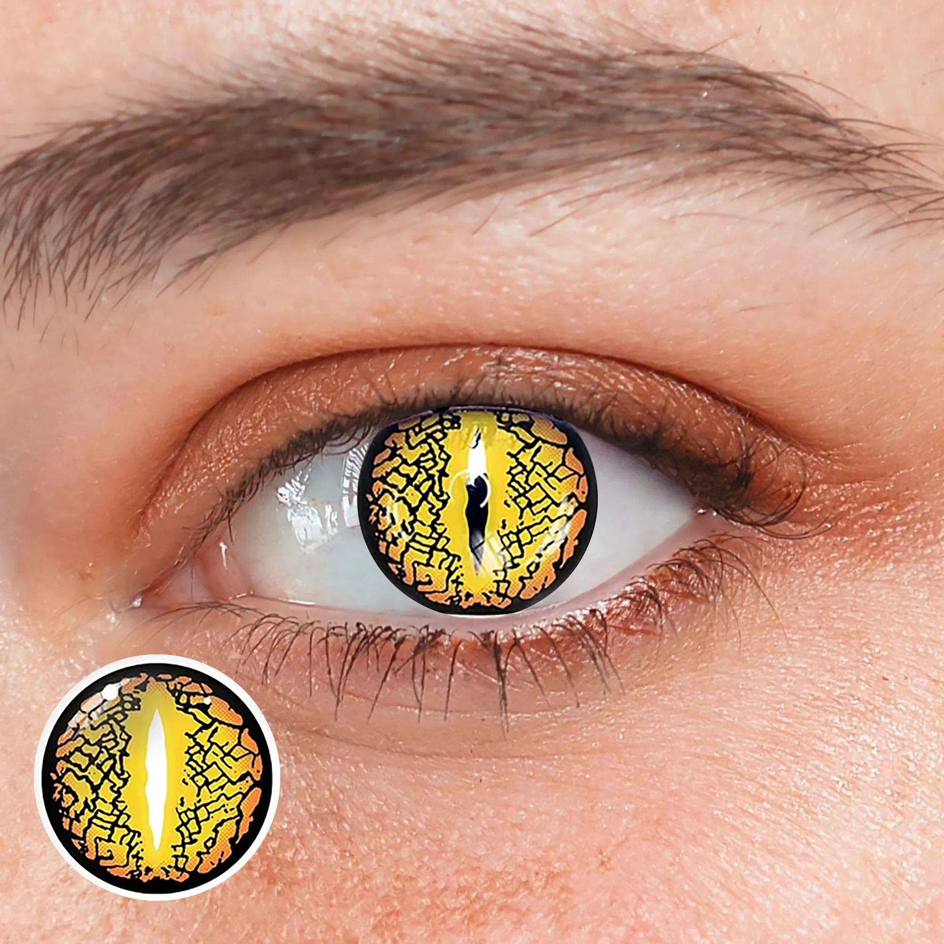 Halloween LizardEye Brown Colored Contact Lenses - Roseibase