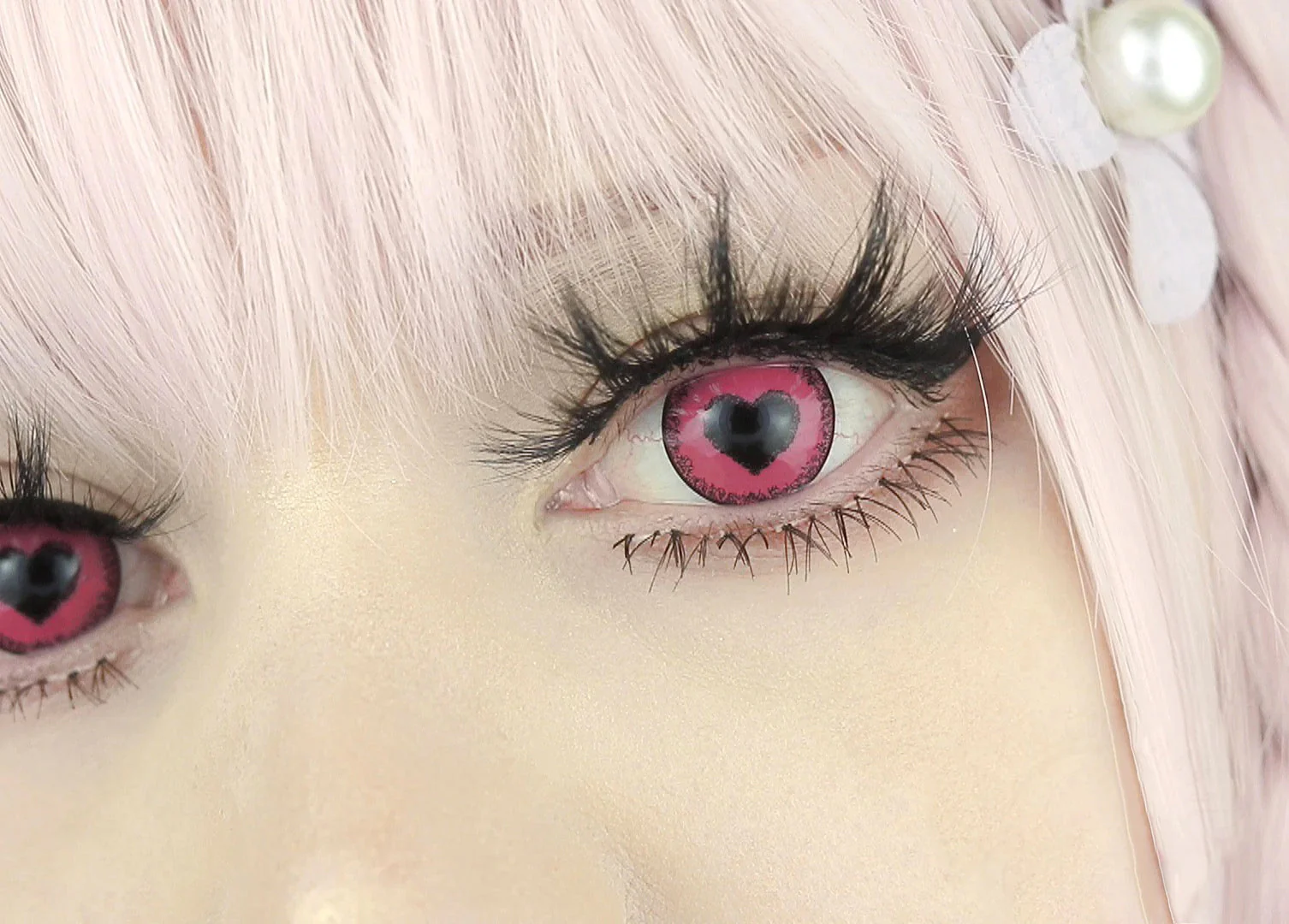 Halloween Starry Sky Anime Yandere Pink Colored Contact Lenses - Roseibase