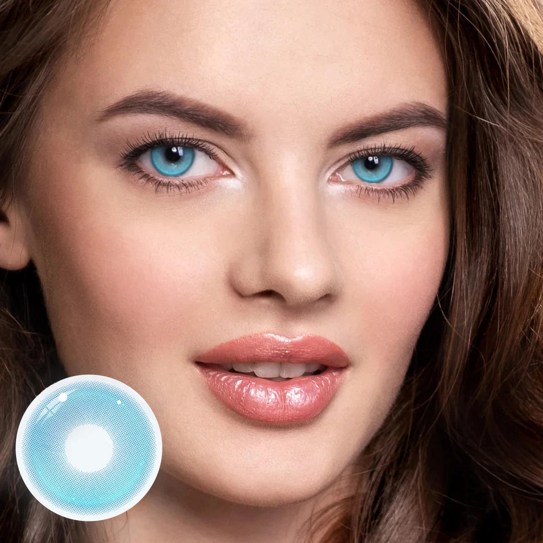 Cosplay Pudding Blue Colored Contact Lenses - Roseibase