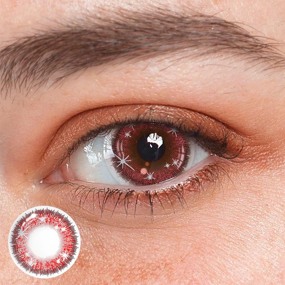 Cosplay Star Eyes Red Colored Contact Lenses - Roseibase