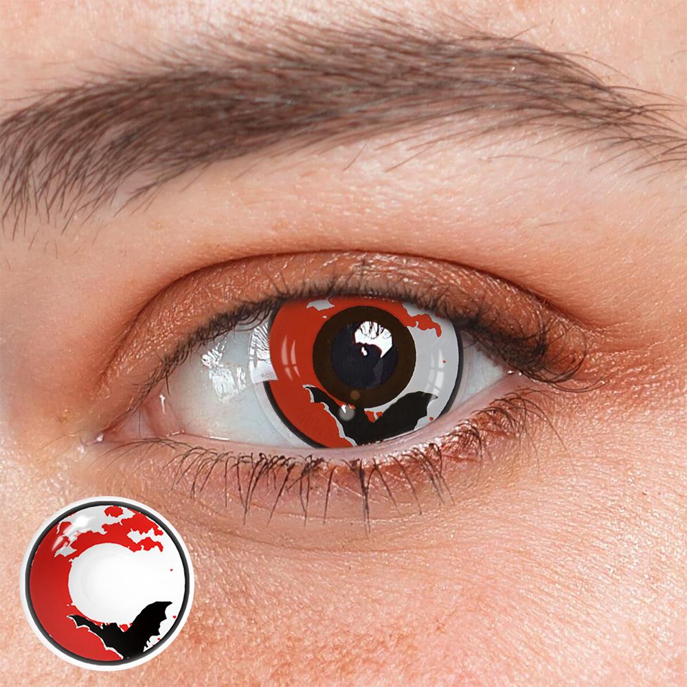 Cosplay Trauma Bat Red Colored Contact Lenses - Roseibase