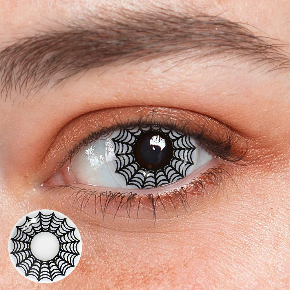 Cosplay SpiderWeb Black Colored Contact Lenses - Roseibase