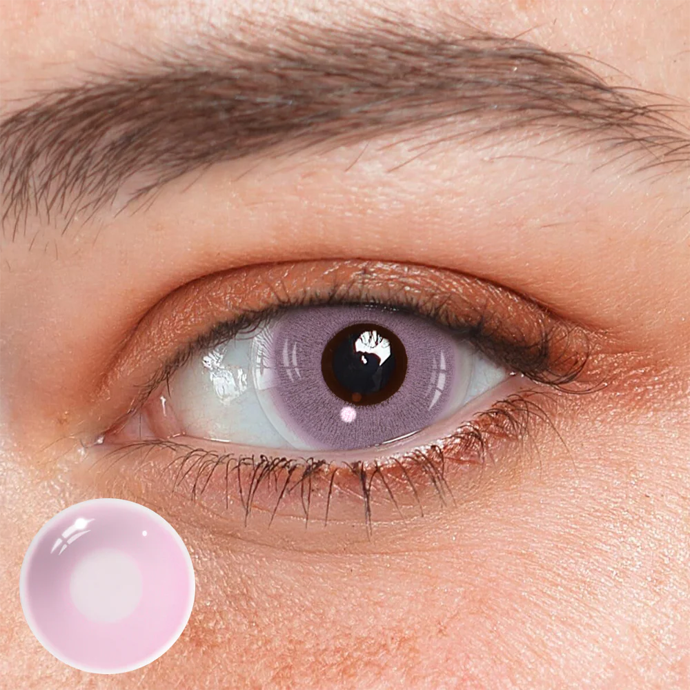 Cosplay Fluorescent Pink Colored Contact Lenses - Roseibase