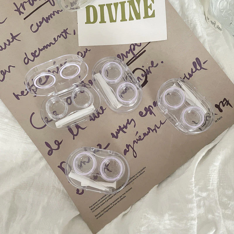 Clear Simple Colored Contact Lens Case - Roseibase