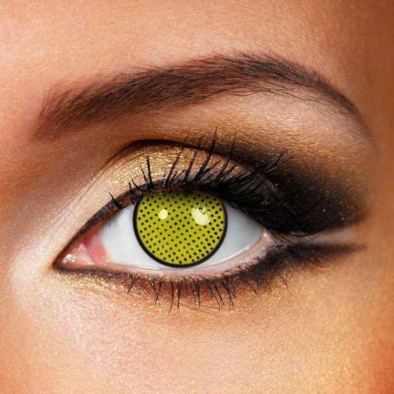Cosplay Yellow mesh Colored Contact Lenses - Roseibase