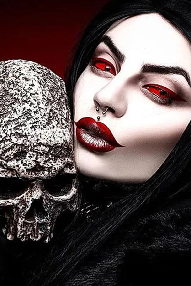 Halloween 22mm Red Sclera Colored Contact Lenses - Roseibase