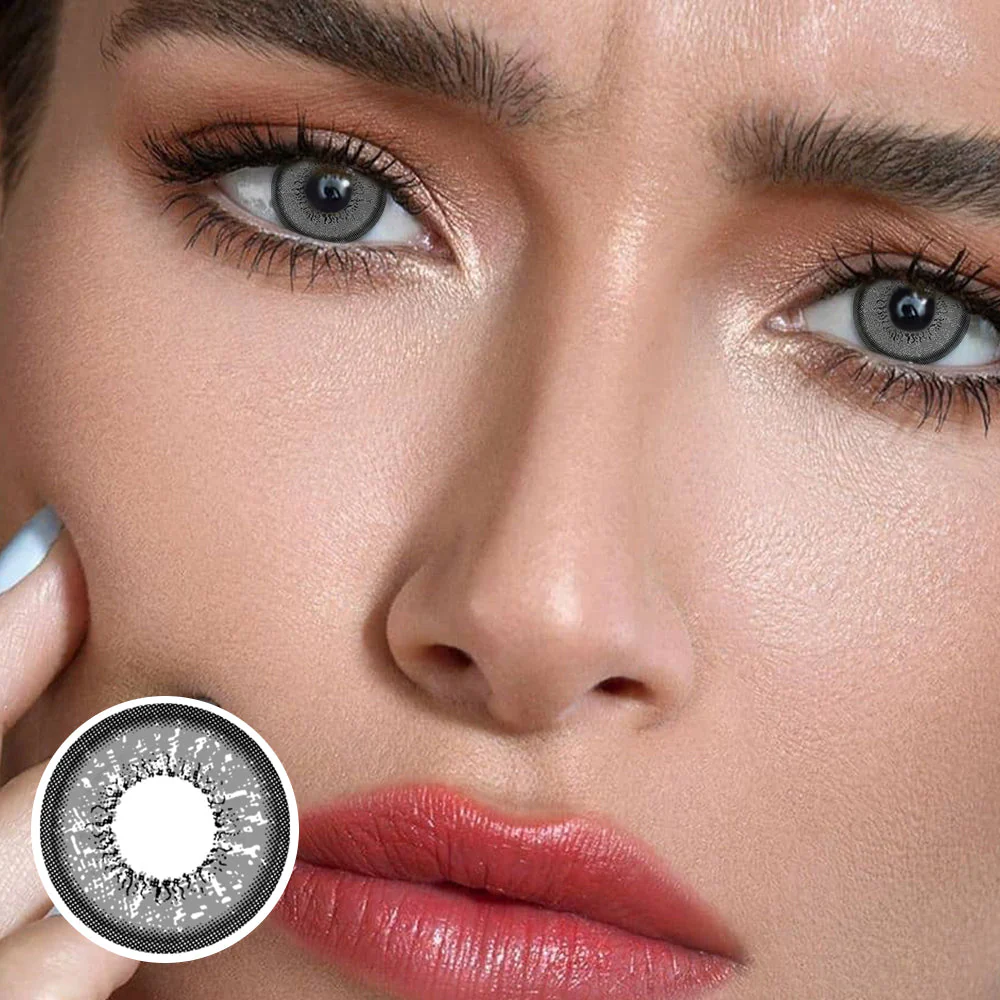 Love Words Gray Colored Contact Lenses - Roseibase