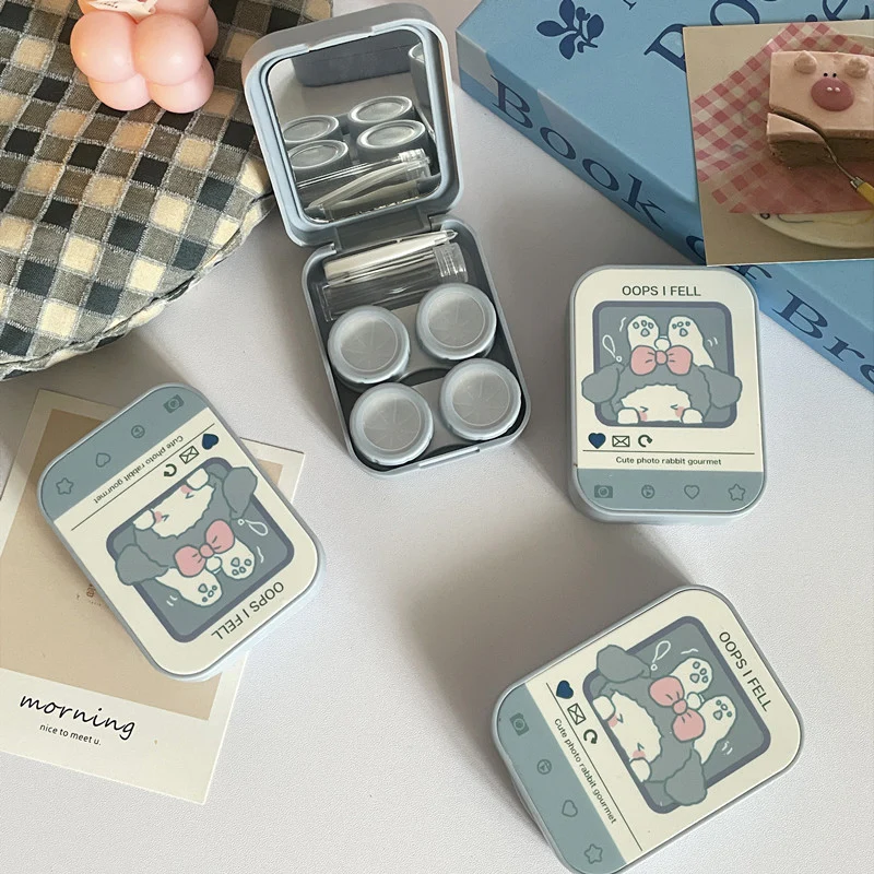 INS Niche Cute Illustration Colored Contact Lens Case - Roseibase
