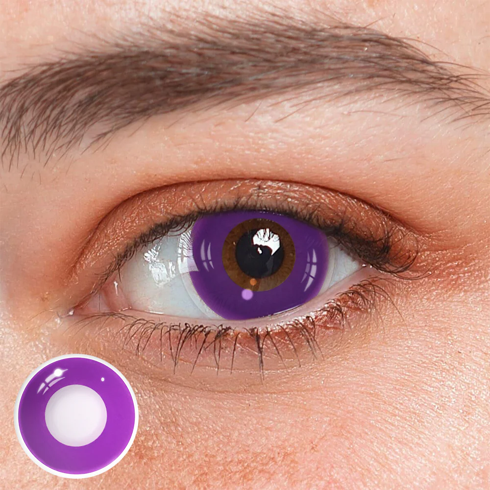Cosplay Circle Line Purple Colored Contact Lenses - Roseibase
