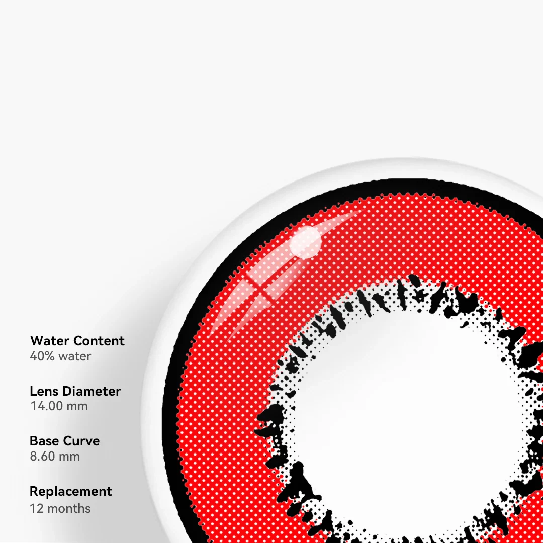 Cosplay Element Red Prescription Colored Contact Lenses - Roseibase