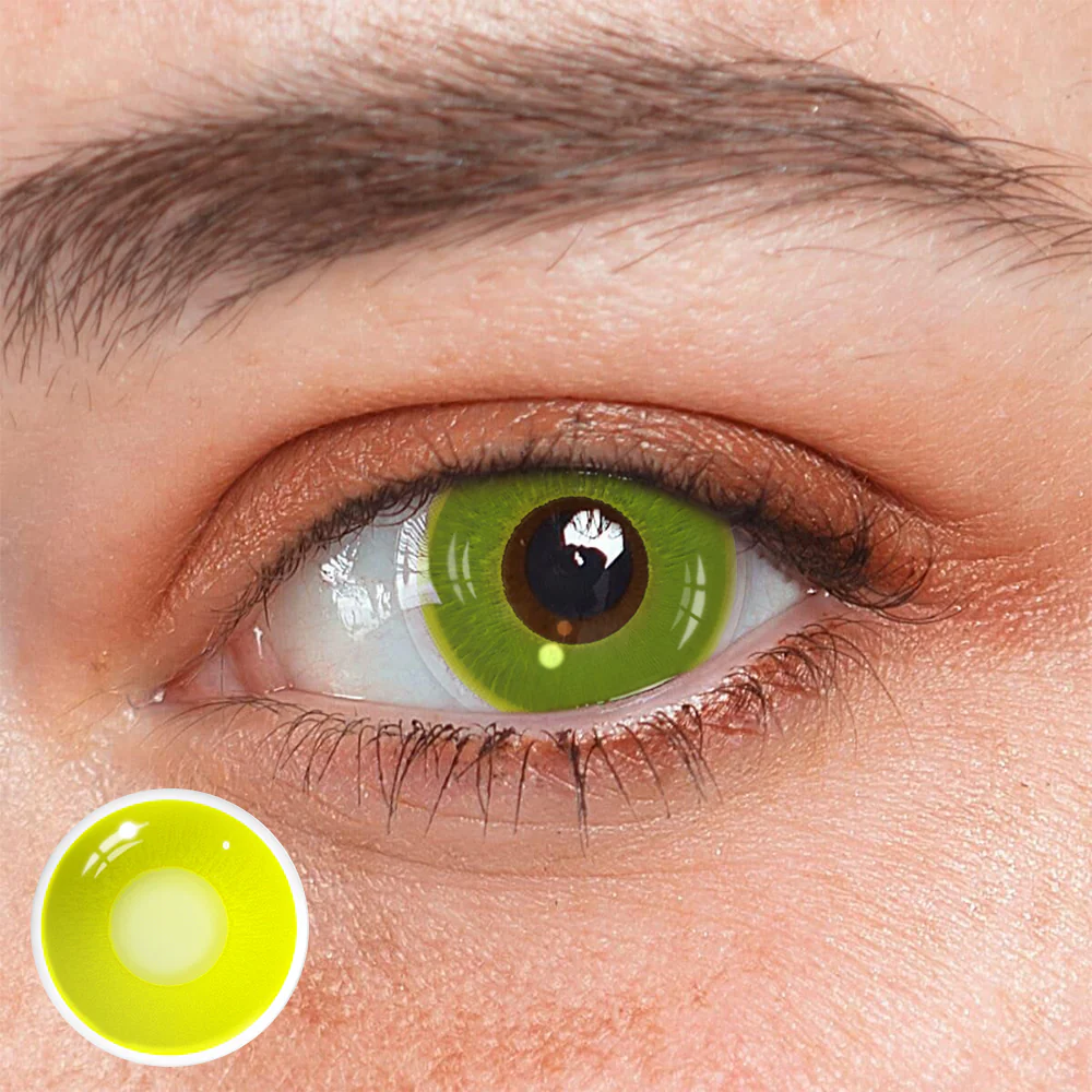 Cosplay Circle Line Yellow Colored Contact Lenses - Roseibase