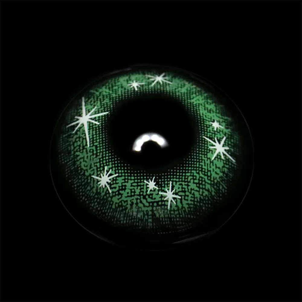 Cosplay Star Eyes Green Colored Contact Lenses - Roseibase