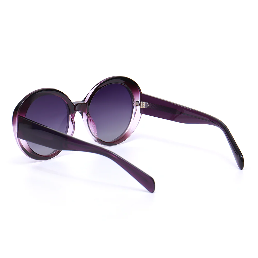 Lara Retro Round Purple Sunglasses - Roseibase