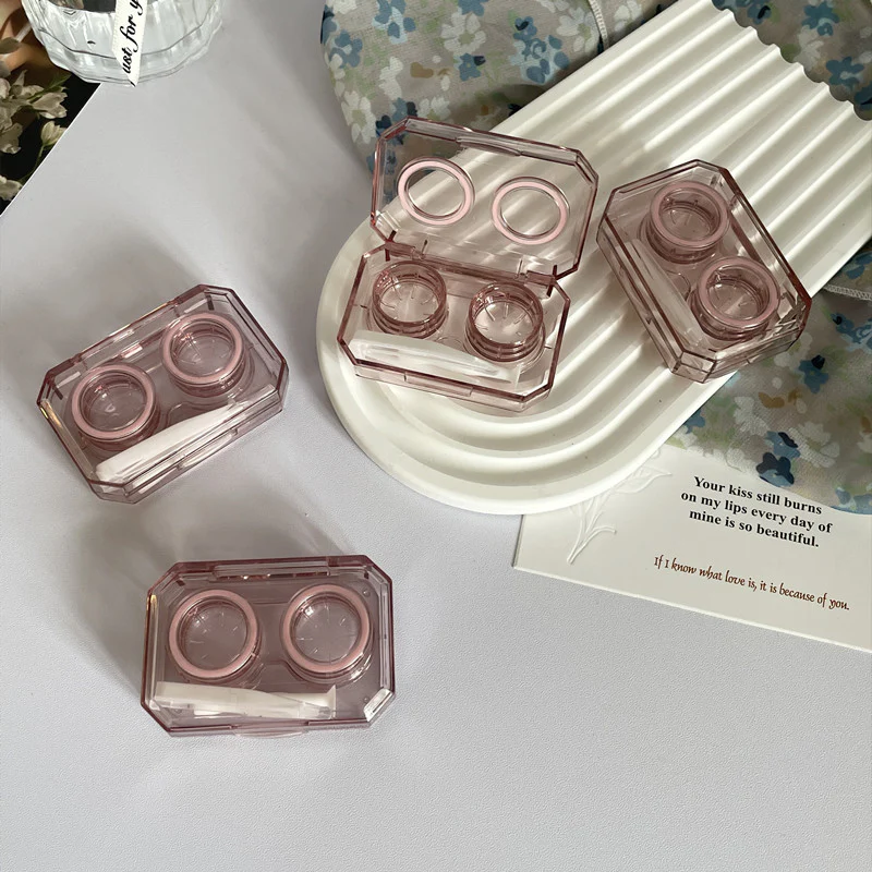 Ins Mini Simple Colored Contact Lens Case - Roseibase