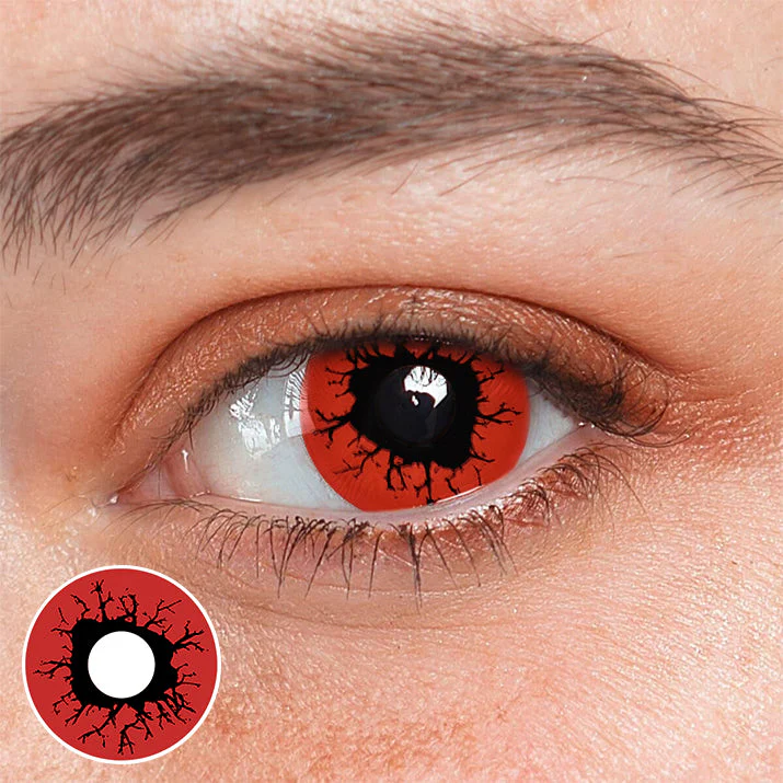 Halloween Scary Blood Eyes Red Colored Contact Lenses - Roseibase