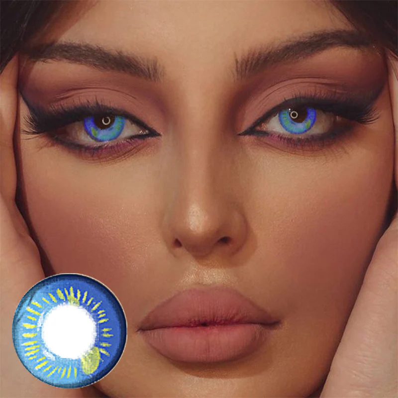 Cosplay Anime Blue Prescription Colored Contact Lenses - Roseibase