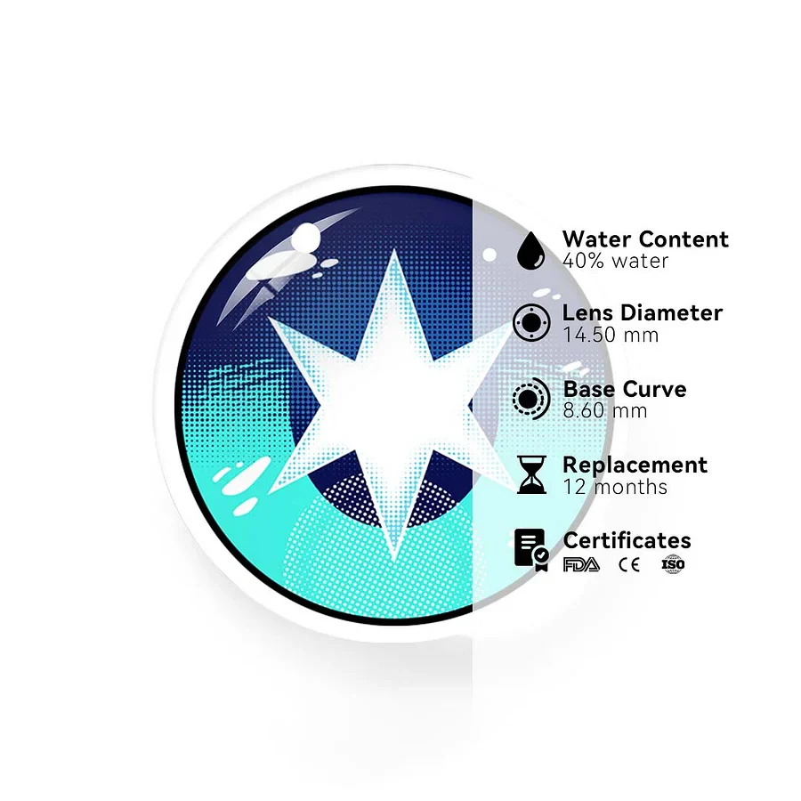 Cosplay Oshi No Ko Hoshino Akuamarin Blue Colored Contact Lenses - Roseibase