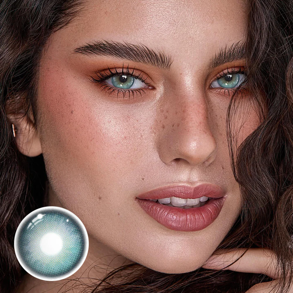 Faylinn Emerald Blue Colored Contact Lenses - Roseibase