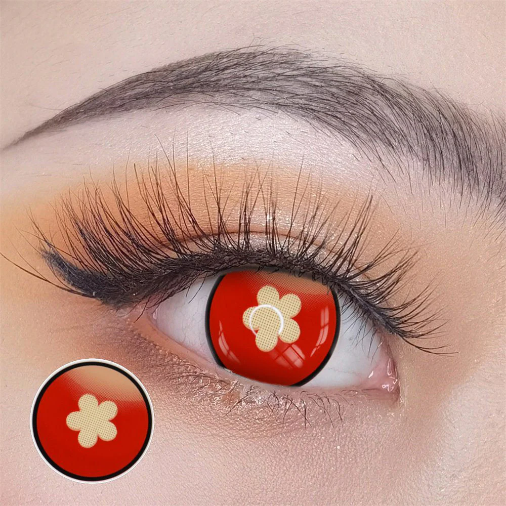 Cosplay Genshin Impact Hutao Red Colored Contact Lenses - Roseibase