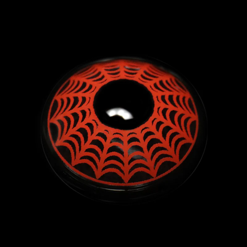 Cosplay SpiderWeb Red Colored Contact Lenses - Roseibase