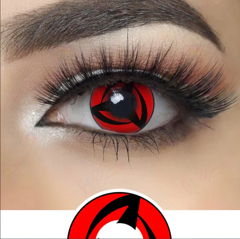 Cosplay Naruto Mangekyo Colored Contact Lenses - Roseibase