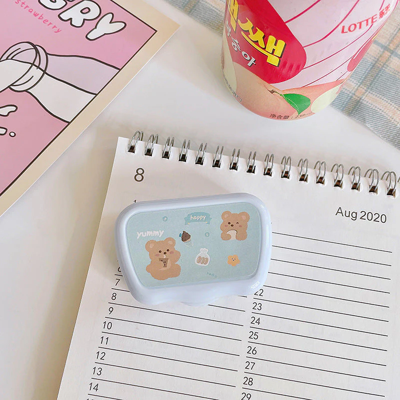 Cute Bear Colored Contact Lens Case - Roseibase
